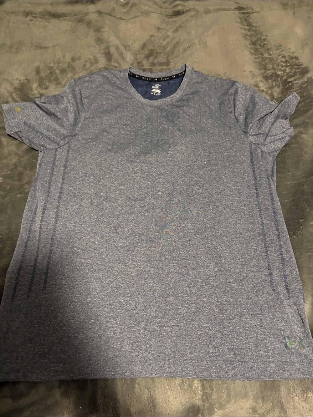 Under Armour Rush Heather Navy (blue) Short Sleeve performance Tee